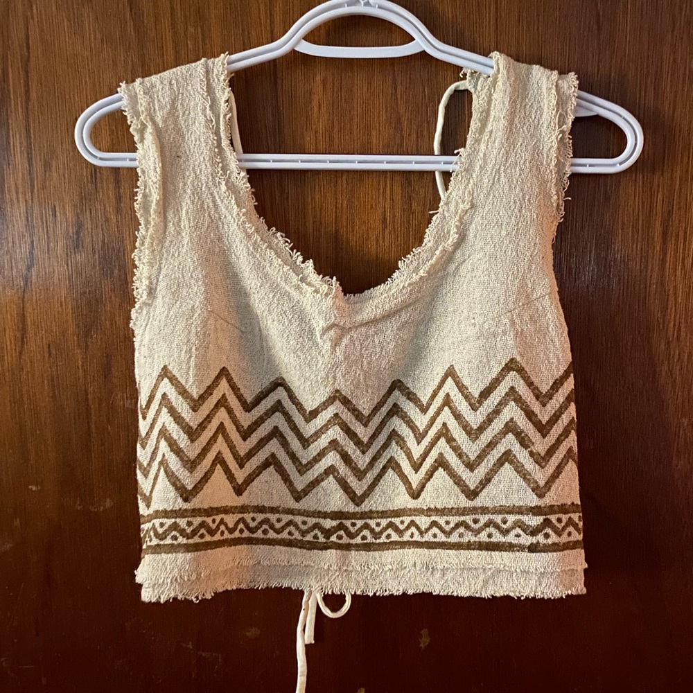 Raw cotton tribal crop top